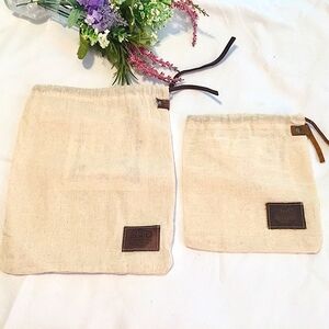 🦉5 Hide & Drink Canvas & Leather Drawstring Bags